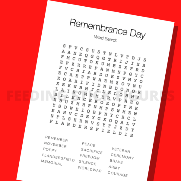 remembrance day word search