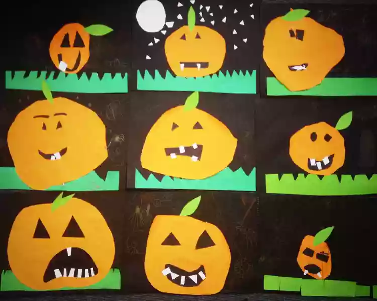 Halloween paper pumpkin craft