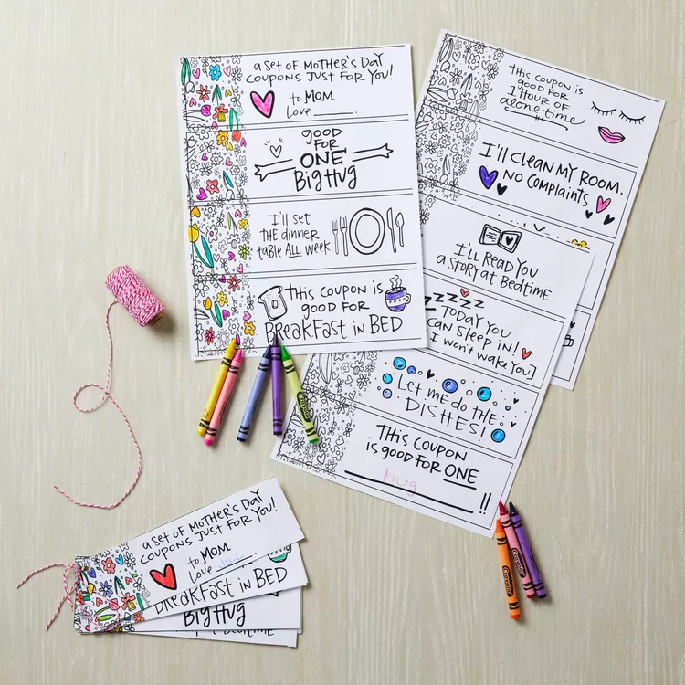 Mothers Day coupon craft for kids