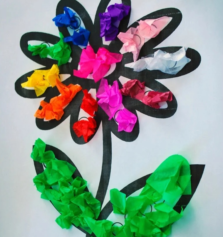 Mothers Day Tissue Paper craft for kids